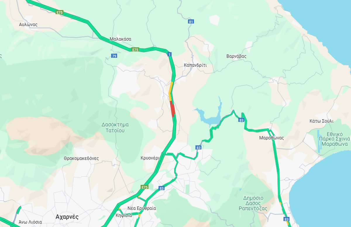 Χάρτης με την κίνηση