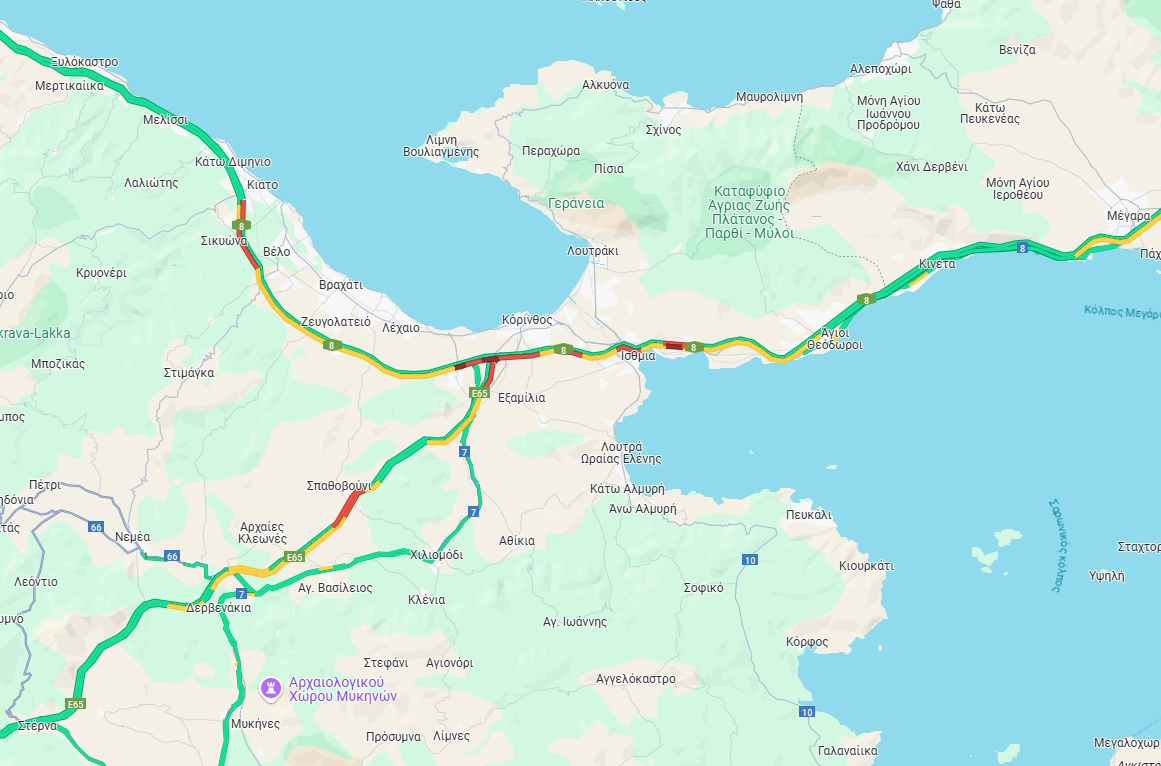 Χάρτης με την κίνηση