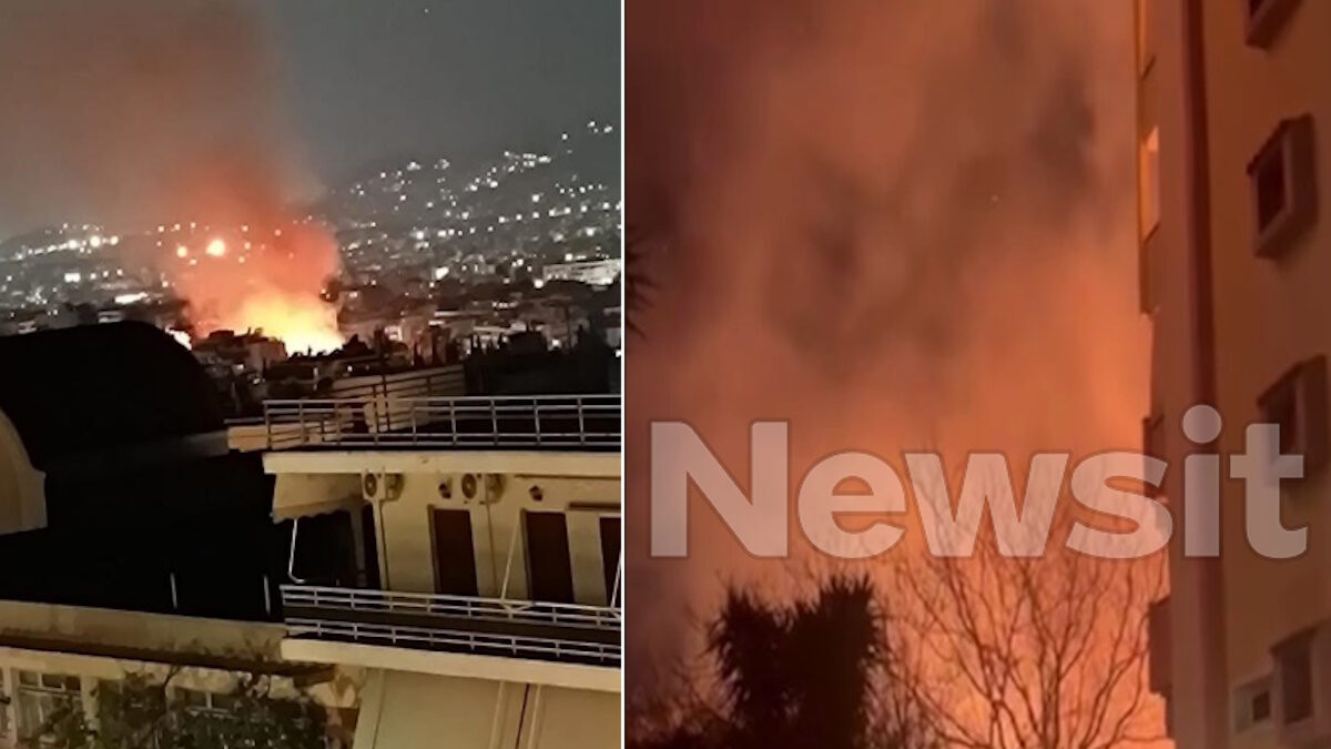 Μεγάλη φωτιά στα Άνω Πατήσια – Οι πρώτες εικόνες