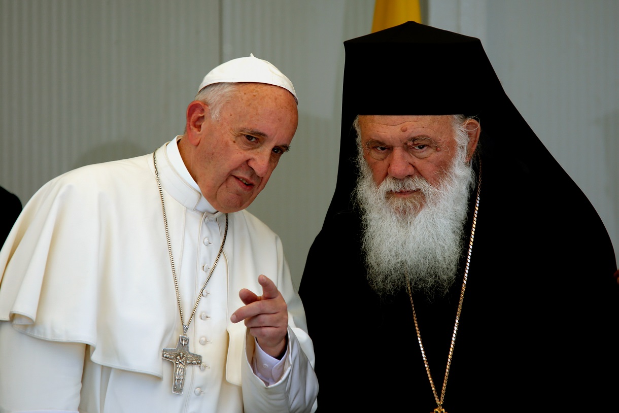 Ο πάπας Φραγκίσκος και ο αρχιεπίσκοπος Ιερώνυμος