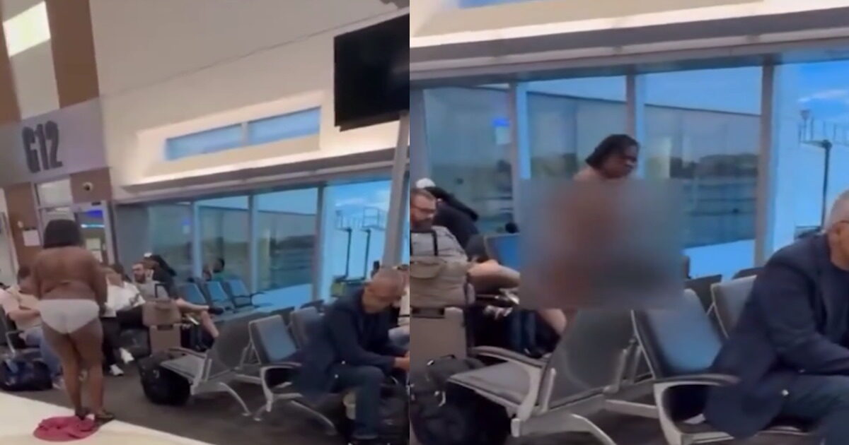 ‘Unrest’ at an airport in Florida: The moment a woman throws her bra and begins furiously shouting