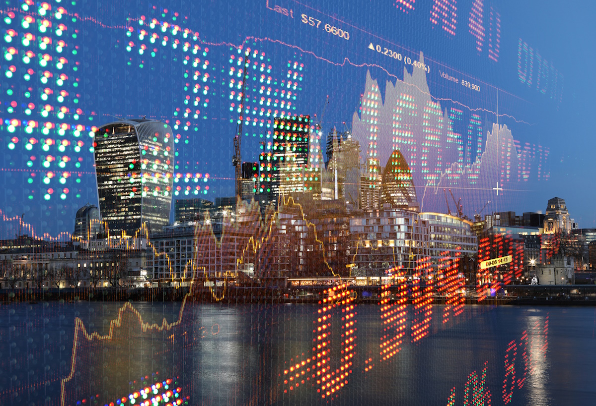 Stock market data growth chart graph investment finance analysis fintech financial district