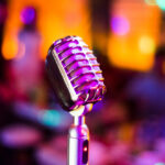 KTV karaoke singing microphone close up