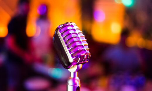 KTV karaoke singing microphone close up
