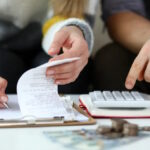 Couple counting bills