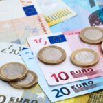 Euro banknotes and coins