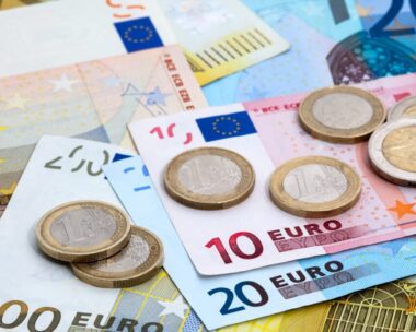 Euro banknotes and coins