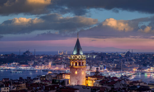 Galata tower and bosphorus in İstanbul Turkey.
