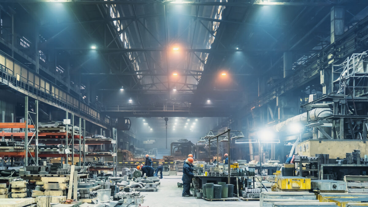 Interior of metalworking factory
