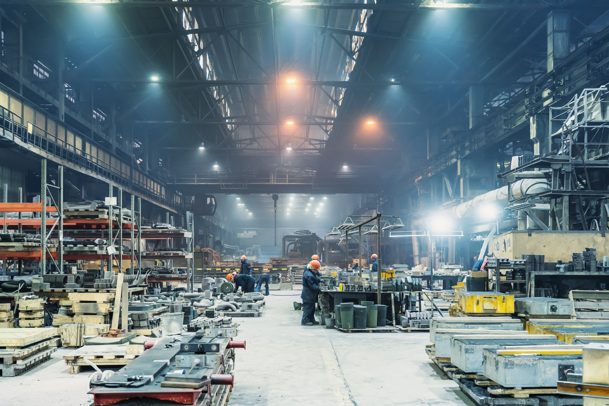 Interior of metalworking factory