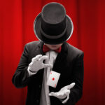 Magician hands showing magic trick