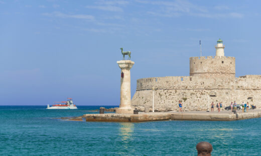 Rhodes Landmark Mandraki Port, Rhodes Islan, Greece