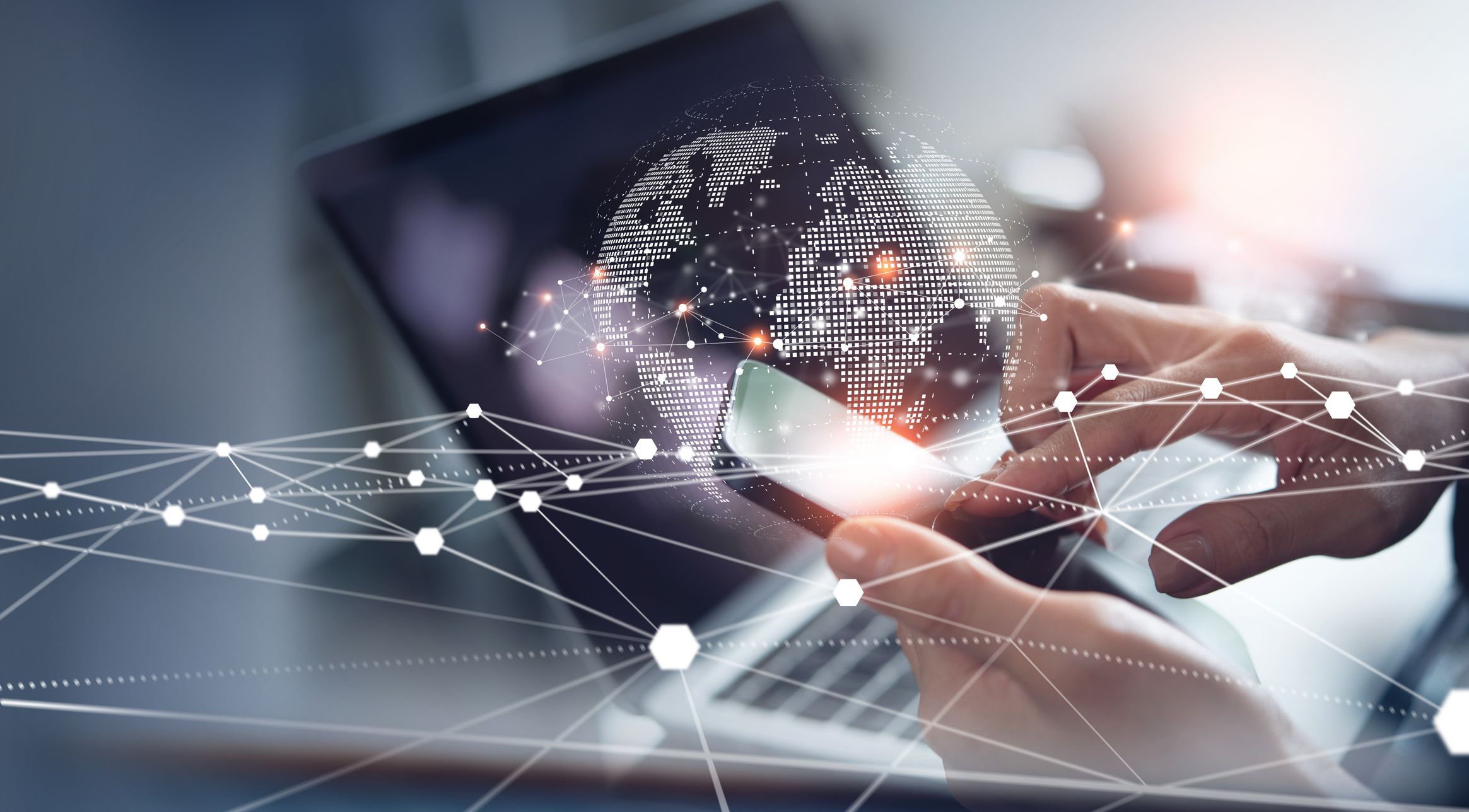 Digital technology, internet network connection, big data, 