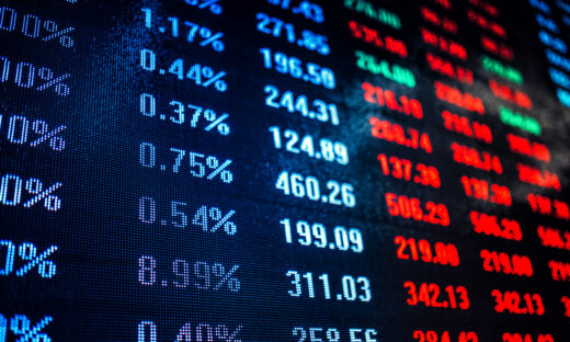 Financial Numbers on lcd screen