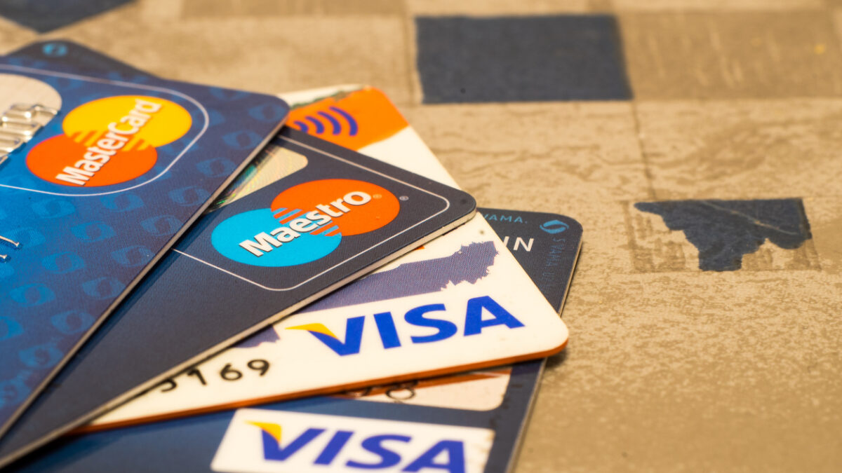 Visa and MasterCard, credit, debit cards