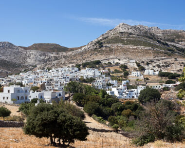 Apeiranthos traditional village built on the foothill of mountain Fanari - South Aegean