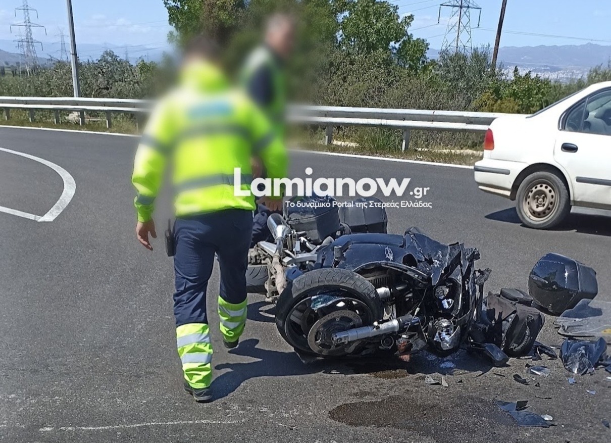 Η μηχανή που ενεπλάκη στο τροχαίο στη Λαμία