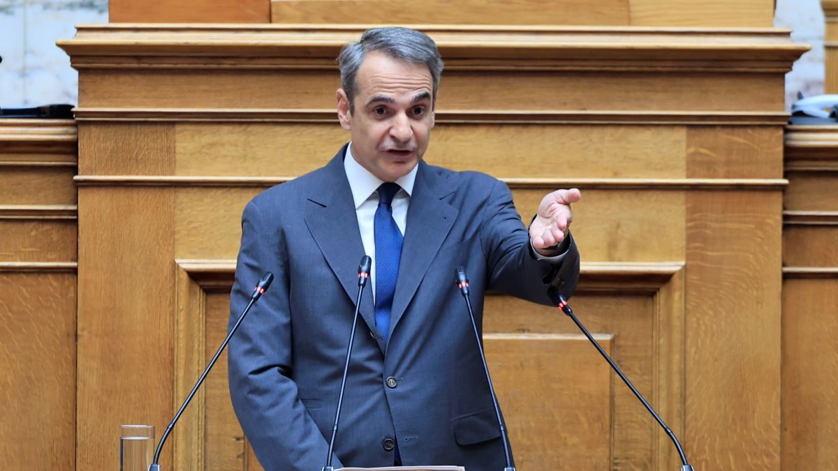 Ο Κυριάκος Μητσοτάκης στη συνεδρίαση της ΚΟ της ΝΔ