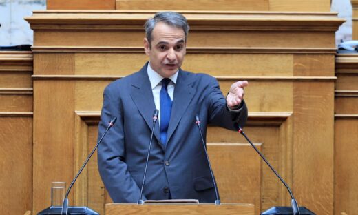 Ο Κυριάκος Μητσοτάκης στη συνεδρίαση της ΚΟ της ΝΔ