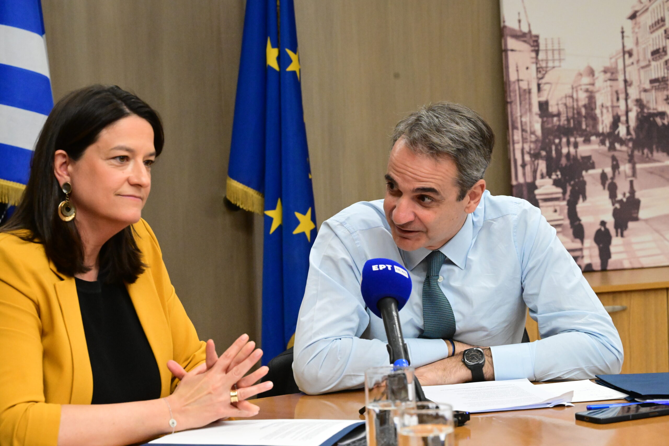 Ο Κυριάκος Μητσοτάκης και η Νίκη Κεραμέως