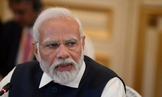 FILE PHOTO: India's Prime Minister Narendra Modi speaks during a meeting at The Ministry of Foreign Affairs in Paris France July 14, 2023.
