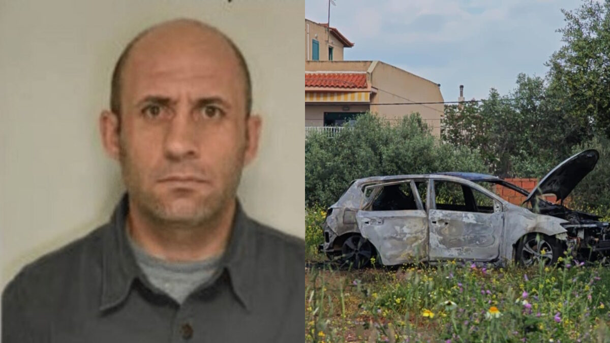 Ο Γιώργος Μοσχούρης και το καμένο αυτοκίνητο των δολοφόνων