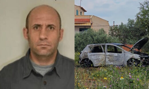 Ο Γιώργος Μοσχούρης και το καμένο αυτοκίνητο των δολοφόνων