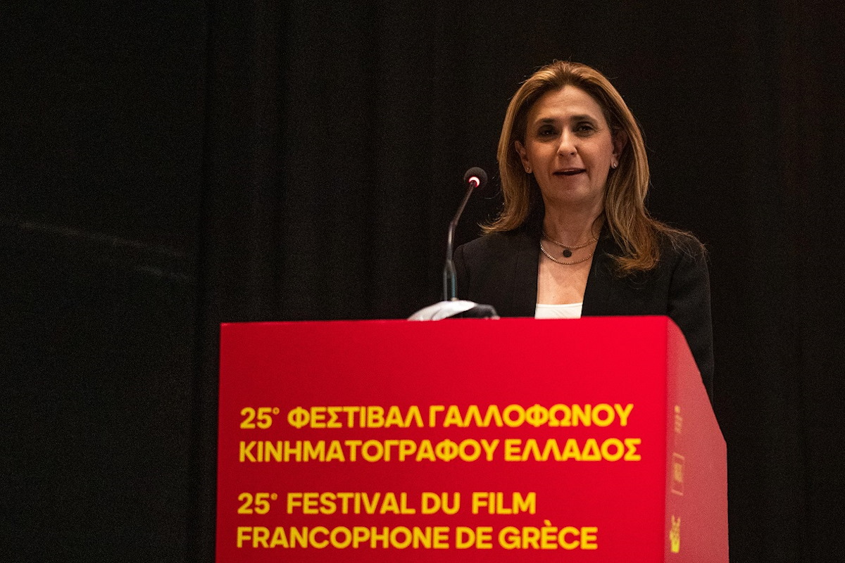Η Κική Σιλβεστριάδου CEO της Nova Media στην τελετή λήξης του 25ου Φεστιβάλ Γαλλόφωνου Κινηματογράφου Ελλάδας