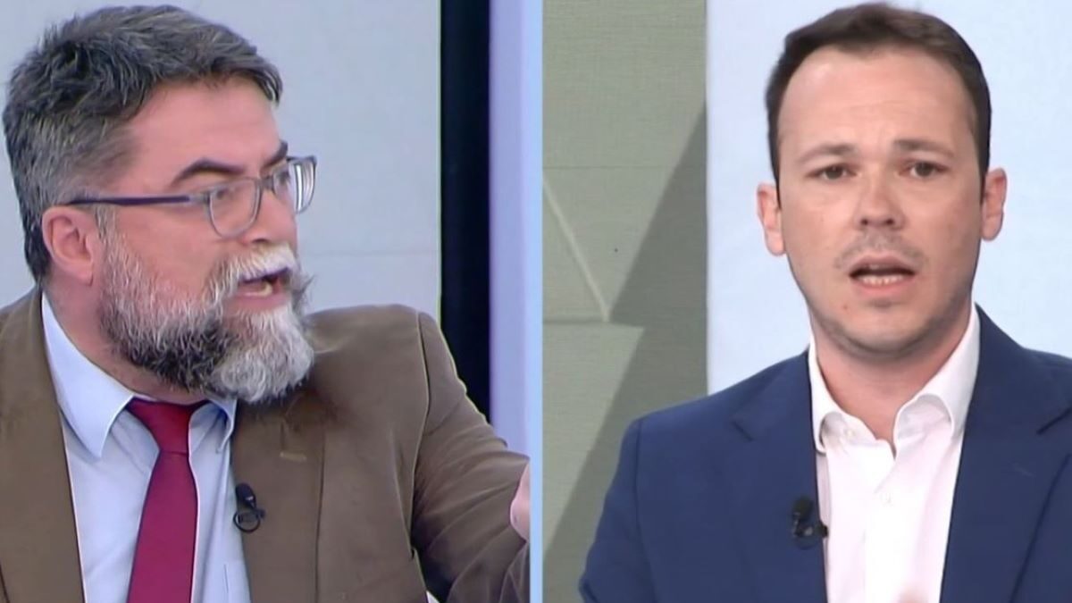 Ο βουλευτής της ΝΔ Βασίλης Οικονόμου και ο βουλευτής του ΣΥΡΙΖΑ Μίλτος Ζαμπάρας