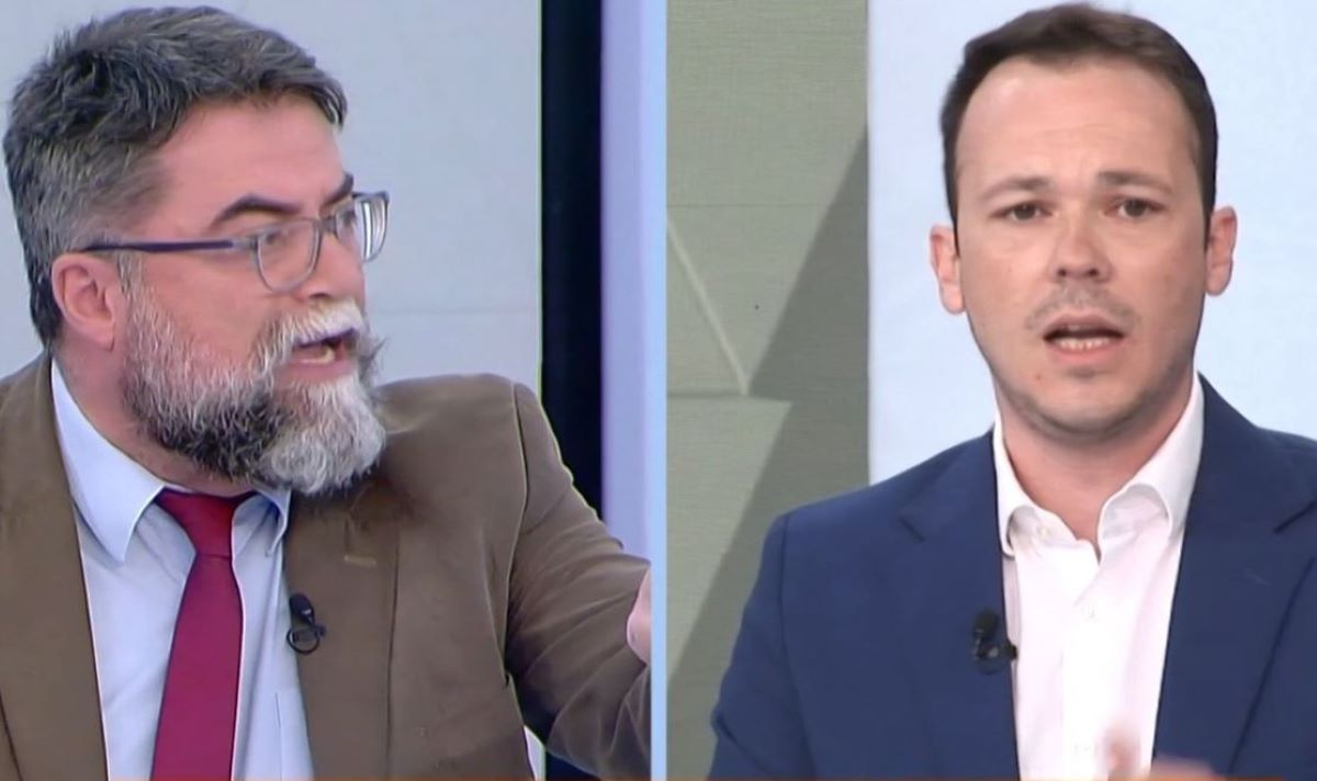 Ο βουλευτής της ΝΔ Βασίλης Οικονόμου και ο βουλευτής του ΣΥΡΙΖΑ Μίλτος Ζαμπάρας