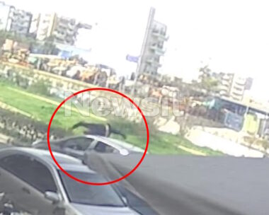 Η στιγμή της παράσυρσης πεζού στην Θεσσαλονίκη