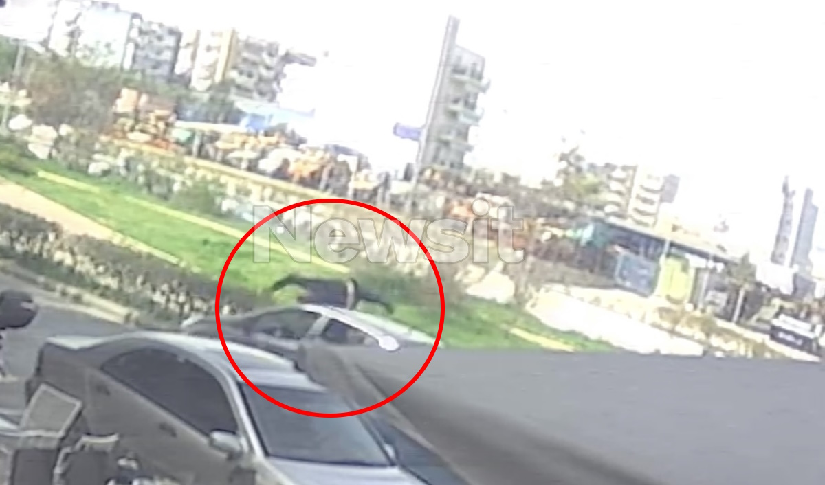 Η στιγμή της παράσυρσης πεζού στην Θεσσαλονίκη