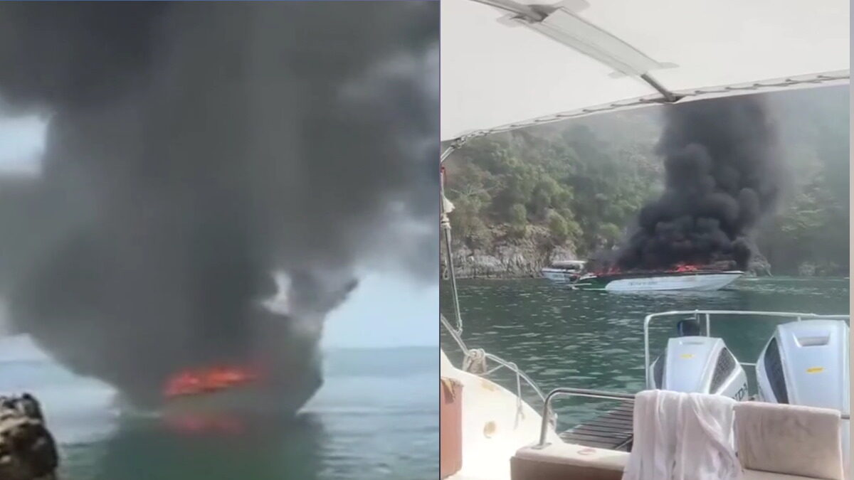 Ένα σκάφος έχει τυλιχθεί στις φλόγες