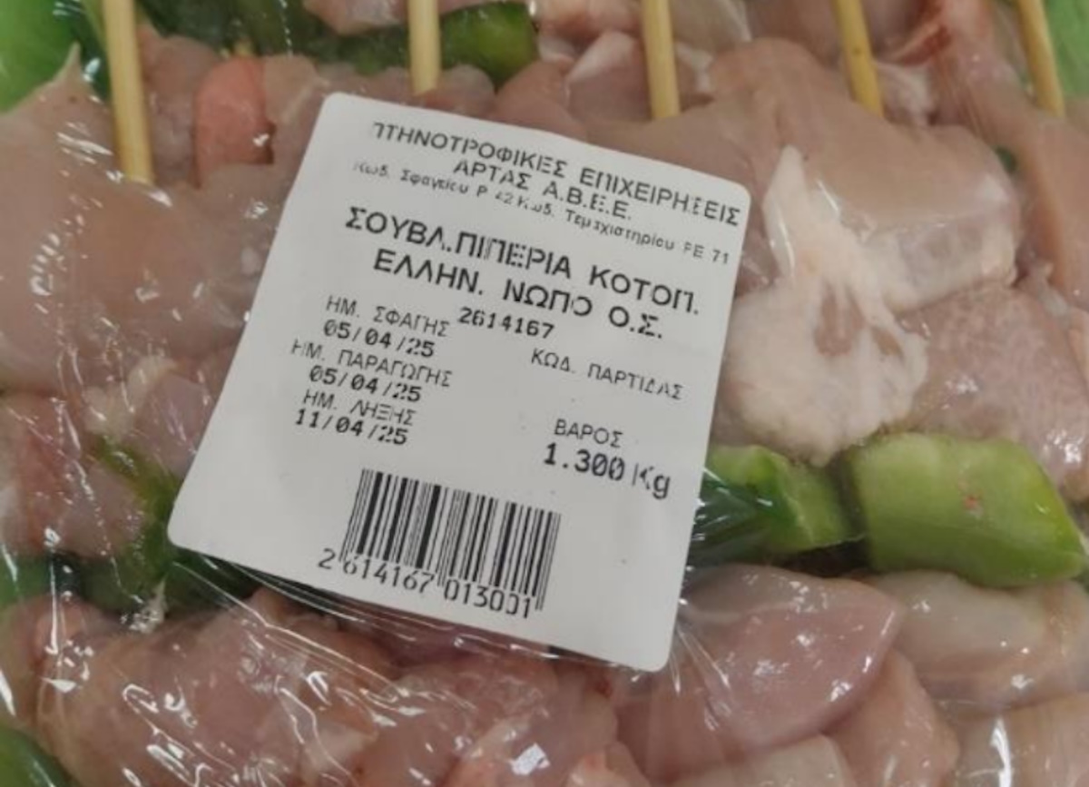 Ανακαλείται σουβλάκι κοτόπουλο με πιπεριά