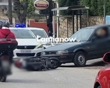 Το σημείο που έγινε το τροχαίο ατύχημα στη Λαμία
