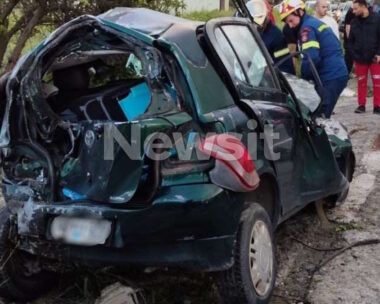 Το αυτοκίνητο της 48χρονης που σκοτώθηκε στο τροχαίο