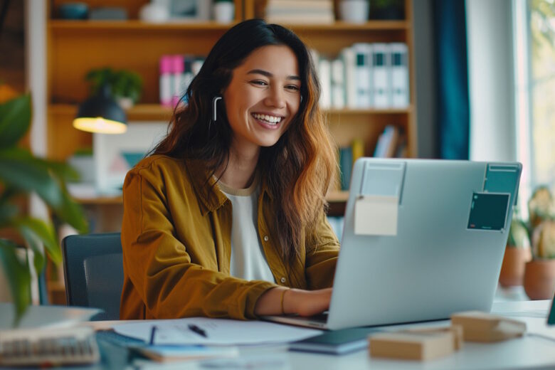 Person working with a laptop