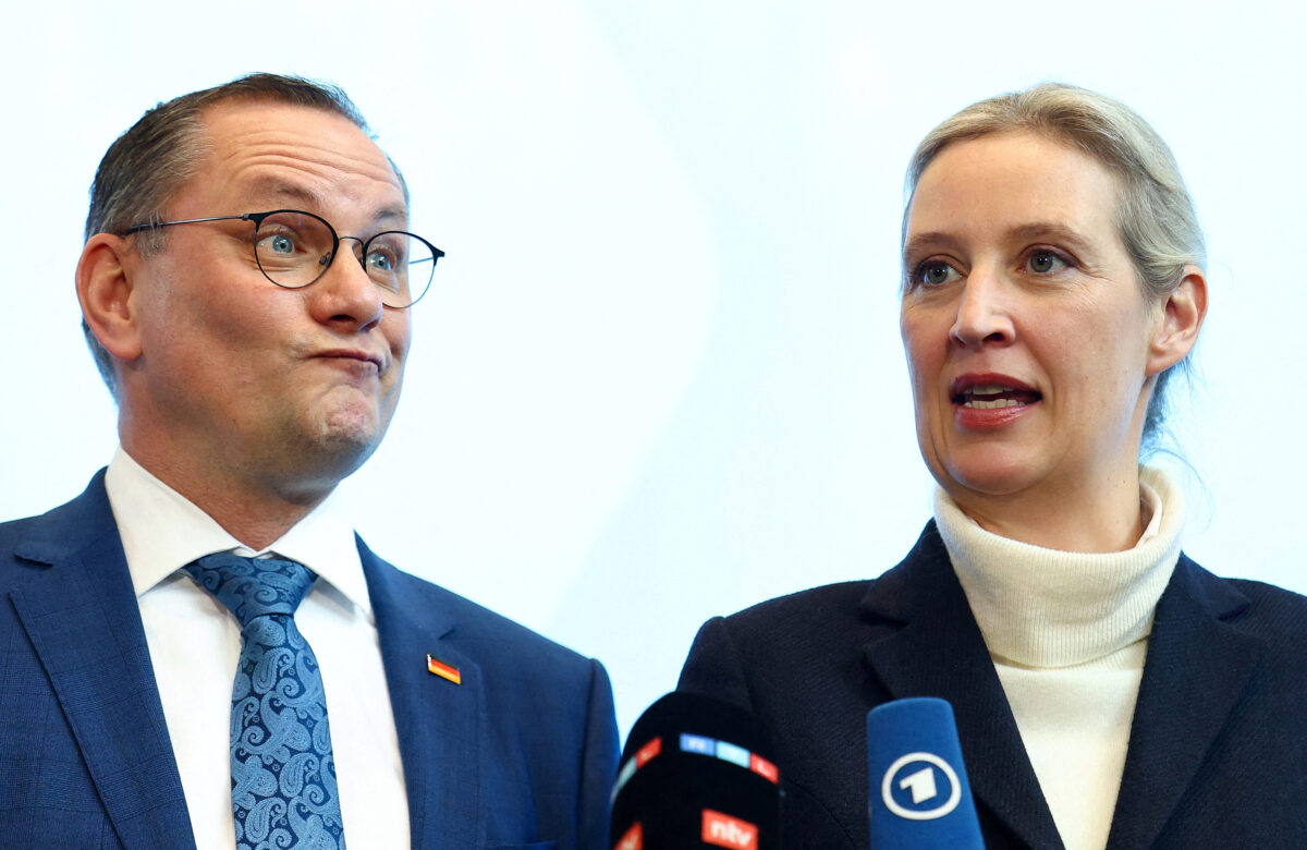 Οι ηγέτες του AfD Alice Weidel και Tino Chrupalla