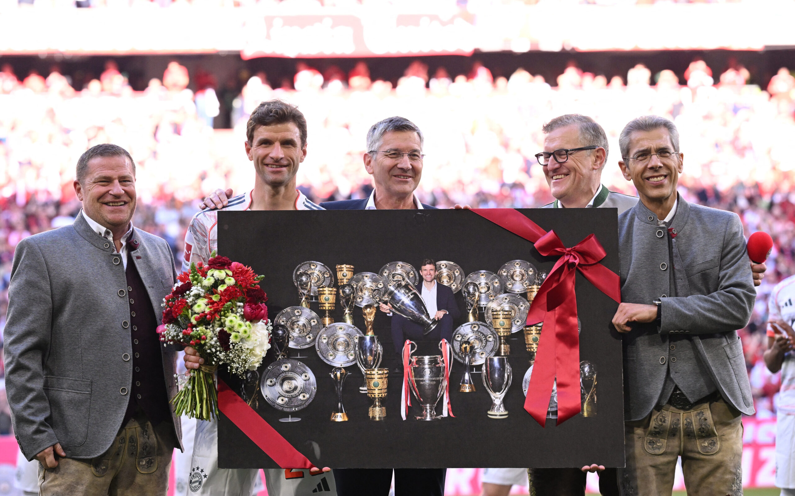 Tomas Miller with the trophies he has conquered in Bayern