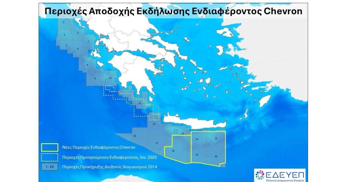 Posted the decision to call for the tender for hydrocarbon surveys – these are the terms of the contract with Chevron