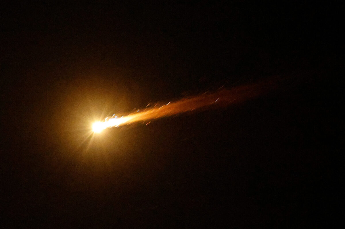 The interception of a missile, that the Israeli military said to have been fired from Yemen, is seen from the city of Ashkelon, Israel, May 18, 2025. REUTERS
