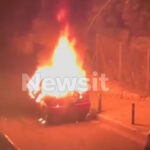 Το καμένο αυτοκίνητο στο Μετς
