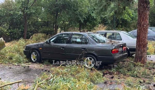 Εικόνες καταστροφής στη Λαμία λόγω της κακοκαιρίας