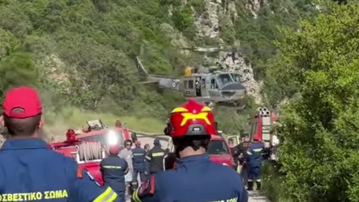 Αεροδιακομιδή του παιδιού από τον ποταμό Νέδα