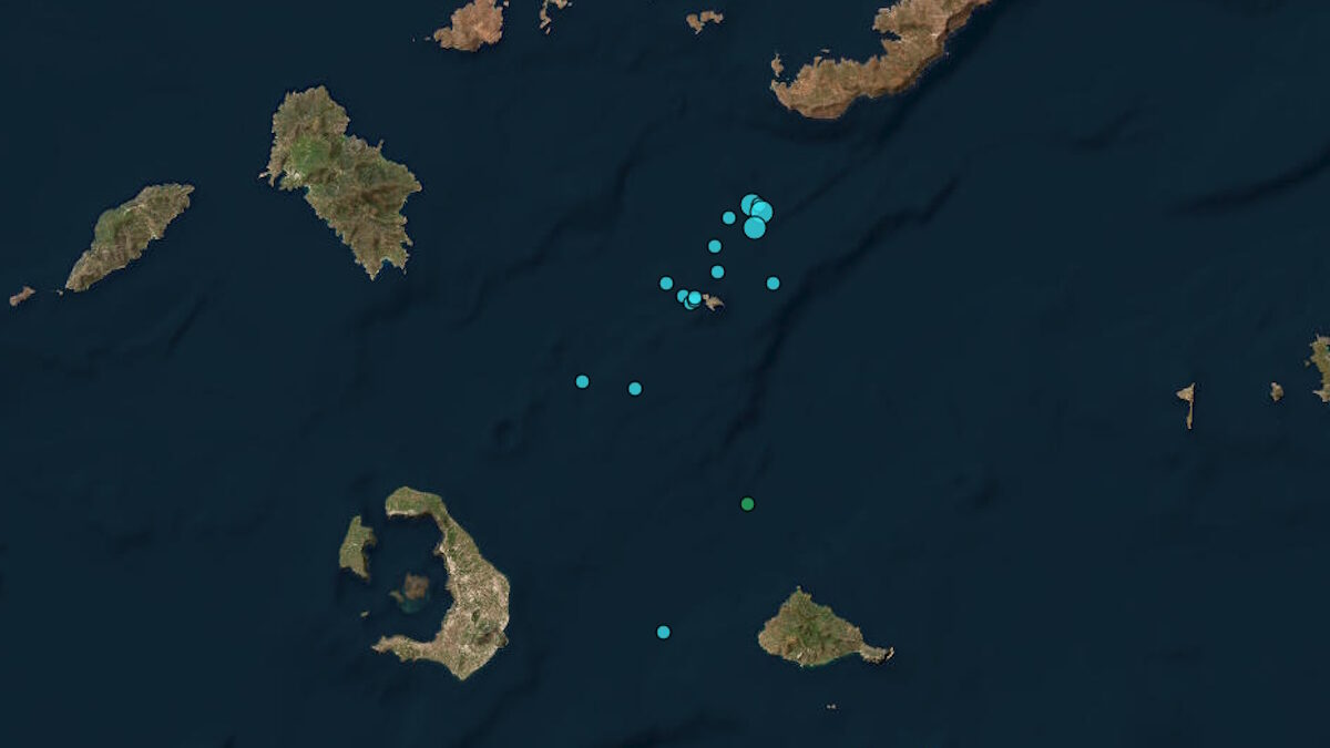 Χάρτης του Γεωδυναμικού Ινστιτούτου του Εθνικού Αστεροσκοπείου Αθηνών