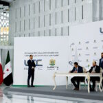 Syrian President Ahmed al-Sharaa attends the signing ceremony of a memorandum of understanding between the Ministry of Energy and Qatar's UCC Holding, with the aim of promoting investment in the energy sector, in Damascu