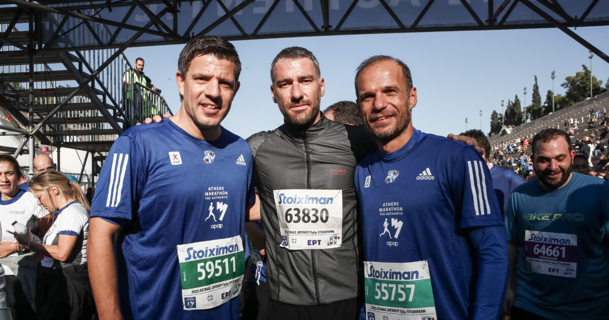 Panathinaikos: Basinas, Fyssas, Volokos, Kyriakos and Seitaridis celebrated together for the qualification at Abu Dhabi’s Final 4
