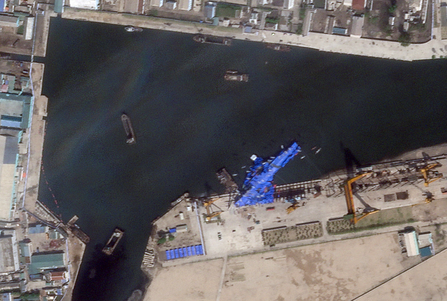 By the failed shipping of the ship in North Korea