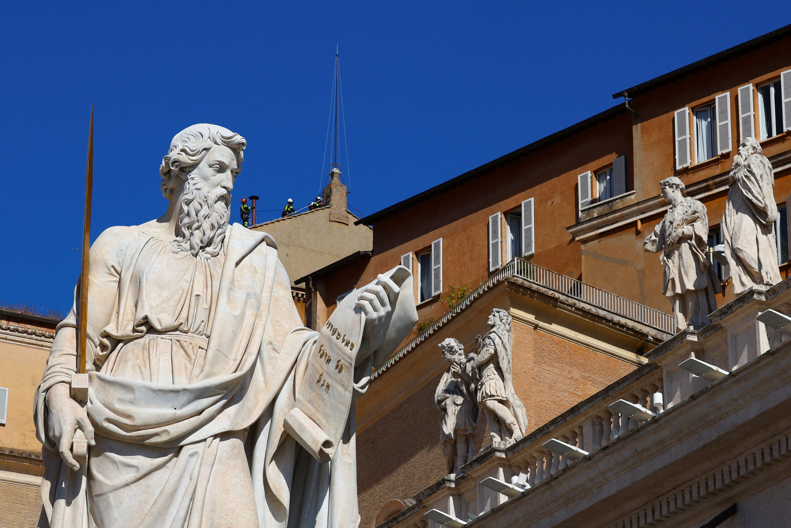 The red chimney in the Sistine hats