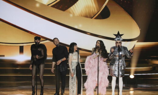 Οι πρώην συμμετέχοντες στην ESC, Conchita Wurst (l-r, sterreich), Mans Zelmerlow (Σουηδία), Gali Atari (Ισραήλ), Ελένη Φουρέιρα (Κύπρος) και Verka Serduchka (Ουκρανία) θα εμφανιστούν ως guest stars στον τελικό του διαγωνισμού τραγουδιού της Eurovision